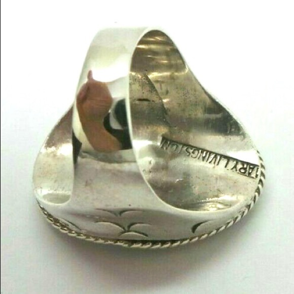 .925 SILVER MARY LIVINGSTON TURQUOISE PEARL Ring - Picture 9 of 9